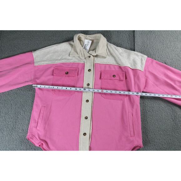 New Anthropologie  POL Jacket Womens Small Pink Color Raw Hem Long Sleeve - Picture 6 of 9